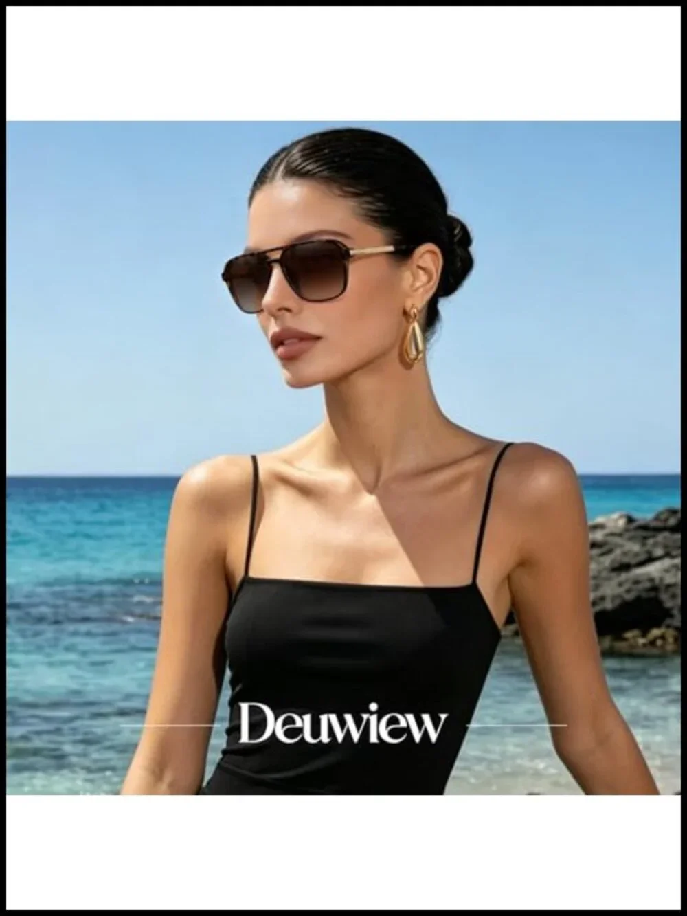 Retro Aviator Polarized Sunglasses UV Protection Lightweight Metal Frame